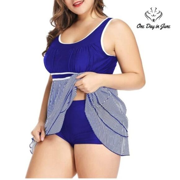 LALAGEN Racerback Tankini Swimdress Size L - Picture 1 of 3